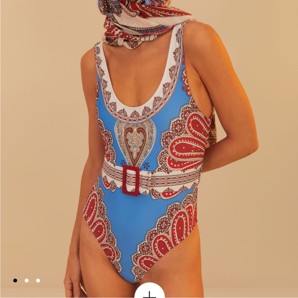 FARM Rio Vibrant Blue and Red Swimsuit